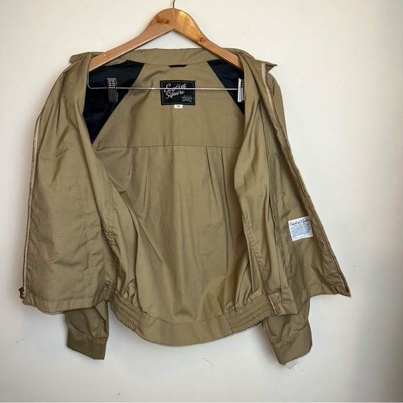 Vintage English Squire Bomber Racer Jacket Mens 36R Mechanic Work Khaki Dad USA - Picture 5 of 11